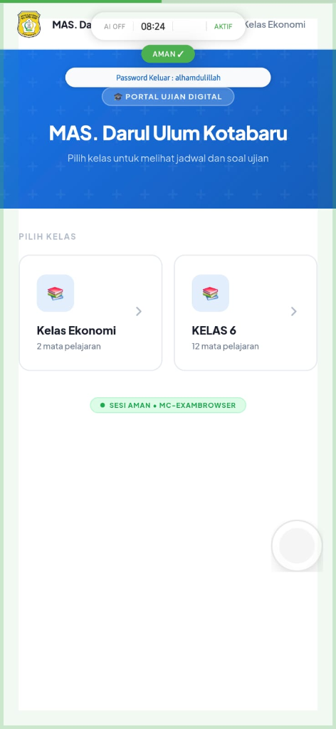Dashboard Ujian Android